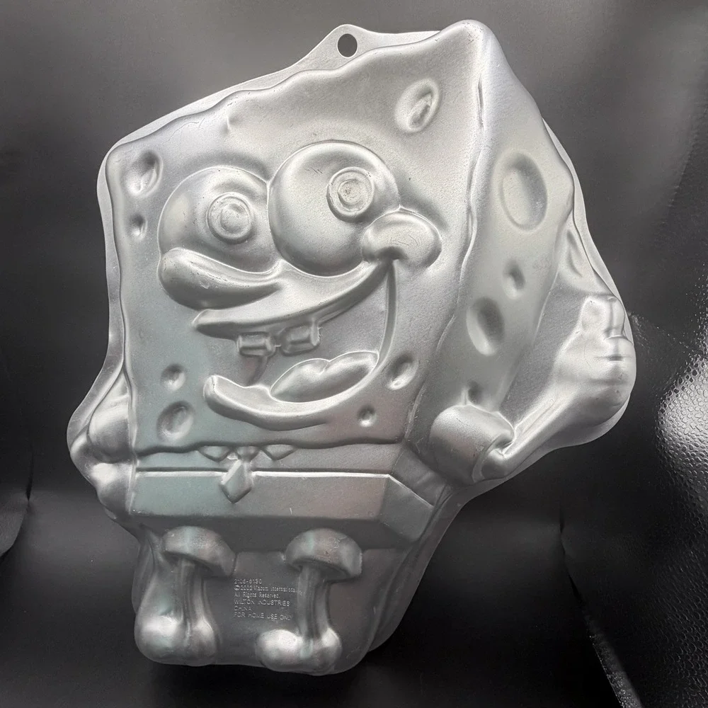 Vtg Wilton Sponge Bob Square Pants Aluminum Cake Pan 2002 Baking Model 2105-5130
